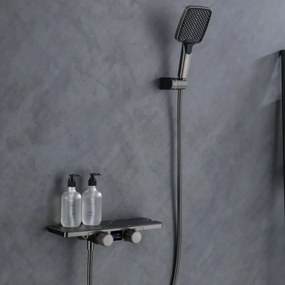 Sistema doccia ELITE EDITION BBT2053 termostatico con LED e getti multipli, in più finiture tra cui nero opaco e grigio — Grigio gunmetal pietra