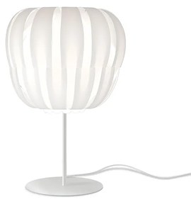 Lampada Da Tavolo Moderna Con Base 1 Luce Queen In Polilux Bianco Made In Italy