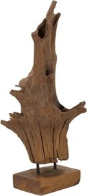 Scultura Akar In Teak Riciclato Cm 23X27X64 (Pezzi Unici - Non Rip. In Serie)