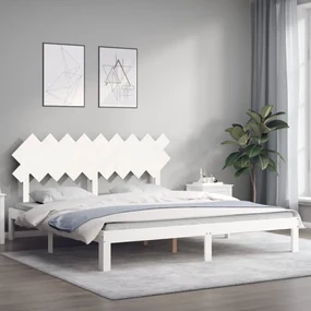 Giroletto con testiera bianco 6ft super king in legno massello