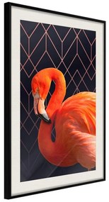 Poster  Orange Flamingo  Cornice Quadri Cornice nera con pass-partout, Larghezza x Altezza Home decor 20x30