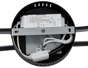 Plafoniera di design nero opaco 65 cm dimmerabile a 3 livelli 2 luci - Pepe