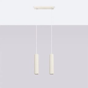 Sollux SL.1593 - Lampadario a sospensione con filo KARBON 2xGU10/10W/230V color crema