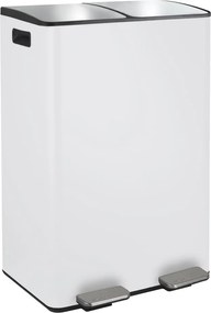Cestino per la spazzatura bianco opaco in acciaio per raccolta differenziata/con pedale 2x30 l Aliya – Spirella