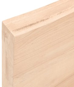 Ripiano a parete 220x60x6 cm legno massello rovere non trattato