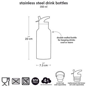 A Little Lovely Company - borraccia in acciaio inox, 350 ml - spazio