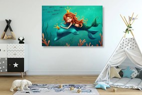 Stampa su tela – Sirena con delfino