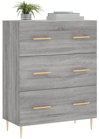 Credenza grigio sonoma 69,5x34x90 cm in legno multistrato