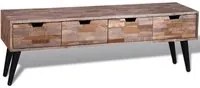 Armadietto consolle TV con 4 cassetti in legno anticato di teak 241710