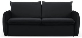 Divano letto in velluto nero 194 cm Vienna - Cosmopolitan Design