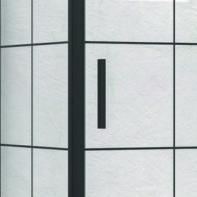 Kamalu - cabina doccia colore nero 150x80 vetro con riquadri neri nico-d3000s