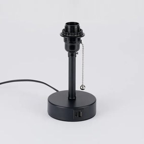 Brilagi - Lampada da tavolo con porta USB TABLON 1xE27/25W/230V nera