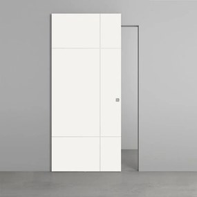 Porta scorrevole City in legno bianco, L 101 x H 230 cm, con binario Invisibile Destra