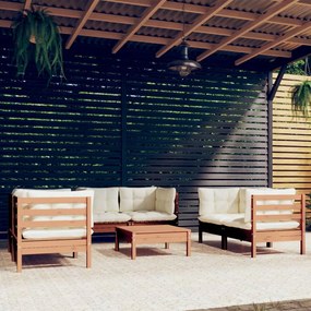 Set divani da giardino 7 pz con cuscini in legno di pino
