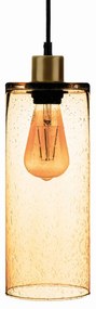 Euluna Lampada a sospensione Soda cilindro in vetro giallo Ø 12 cm