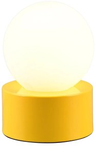 Lampada da tavolo gialla con paralume in vetro (altezza 17 cm) Countess - Trio