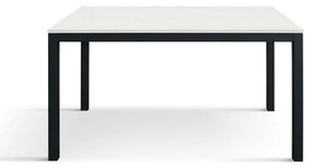 Tavolo TROPEA in legno, finitura bianco frassinato e base in metallo verniciato antracite, allungabile 120&#215;80 cm &#8211; 170&#215;80 cm