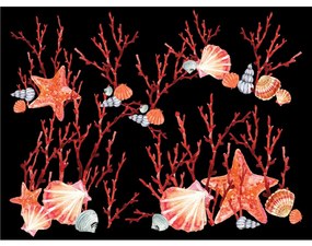 Tappeto in pvc con stampa coralli
