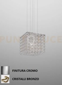 Giogali sospensione cub cristallo bronzo e cromo lucido 3 luci atta...