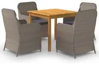 Set Mobili da Pranzo per Giardino 5 pz Marrone 3067727