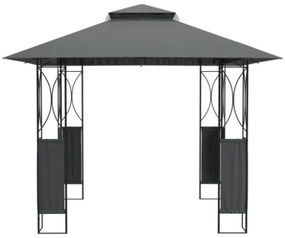 Gazebo con Tetto Antracite 300x300x270 cm Acciaio