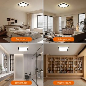 Brilagi - Lampada LED da bagno ULTRA SLIM LED/18W/230V 30x30 cm nero IP54