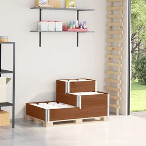 Fioriera Rialzata A 3 Livelli Marrone 120x80 Cm Legno Di Pino /