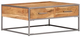 Tavolino da caffè 75x75x35 cm in legno massello di acacia