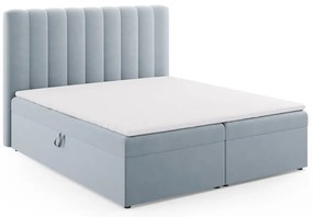 Letto boxspring azzurro con contenitore 180x200 cm Gina - Milo Casa