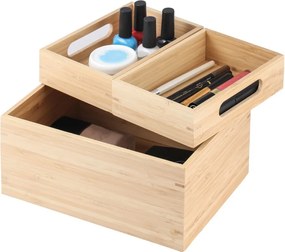 Organizer da bagno di colore naturale in bambù per cosmetici Isalys – MSV