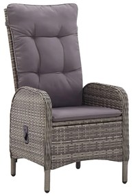 Set da bistrot per giardino 3 pz in polyrattan grigio