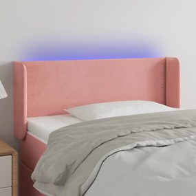 Testiera A Led Rosa 93x16x78/88 Cm İn Velluto /