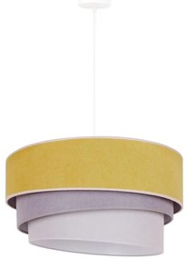 Duolla - Lampadario a sospensione con filo TRIO 1xE27/15W/230V diametro 45 cm giallo/grigio/bianco