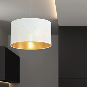 Sospensione Minimal 1 Luce Aston In Acciaio Bianco E Oro