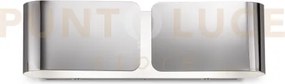 Clip applique in metallo color cromo 2 luci attacco e27 biemissione