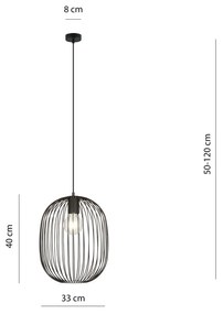 Sospensione Minimal Onyx 1 Luce In Acciaio Nero