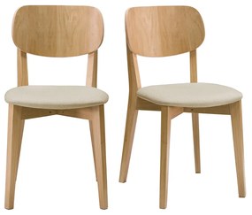Sedie vintage rovere e sedile bianco (set di 2) LUCIA
