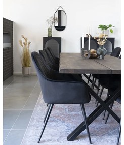 Set di sedie da pranzo nera in imbottito con braccioli 2 pz Harbo – House Nordic