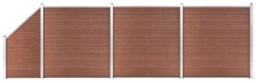 Pannelli Recinzione 3 Quadrati 1 Inclinato 619x186cm Marrone