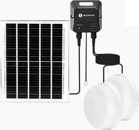 Aigostar - Lampada solare LED 2xLED/70W/12V 12000 mAh 6500K Ø 20,5 cm