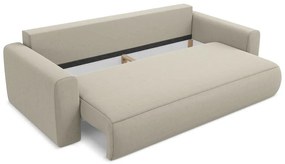 Divano beige allungabile/con contenitore con rivestimento in velluto 238 cm Kapua – Makamii