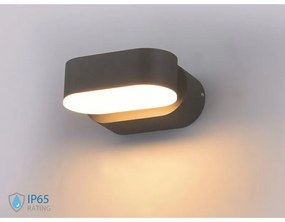 Applique Led Da Parete Dayna 6W 4000K Carcassa Grigia Ovale Orientabile 360 Gradi IP65 SKU-218291