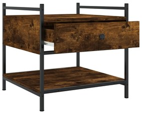 Tavolino da salotto rovere fumo 50x50x50 cm legno multistrato