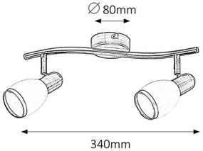 Rabalux 5971 - Faretto ELITE 2xE14/40W