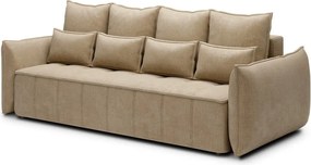 Divano marrone chiaro allungabile/con contenitore e rivestimento in velluto 242 cm Weltton – ELTAP