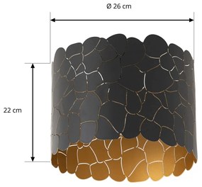 Lindby Aralena plafoniera, nero/oro, metallo, Ø 26 cm