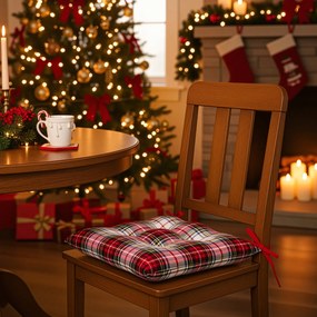 Cuscino sedia tartan bianco 40x40 cm