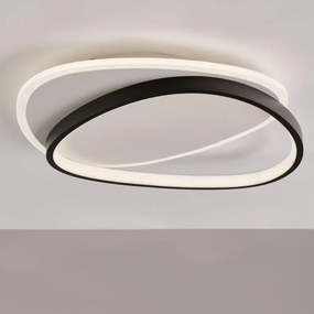 Plafoniera LED Amy nero IP20 cct da bianco caldo a bianco freddo con regolazione di temperatura, 5300 lumen