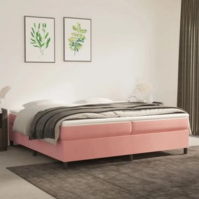 Giroletto a molle rosa 200x200 cm in velluto