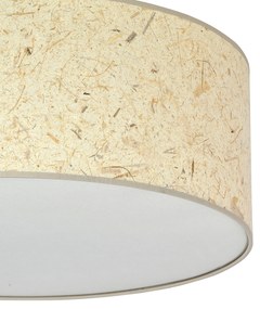 Plafoniera Minimal 3 Luci Drago In Acciaio Bianco E Beige Effetto Sughero
